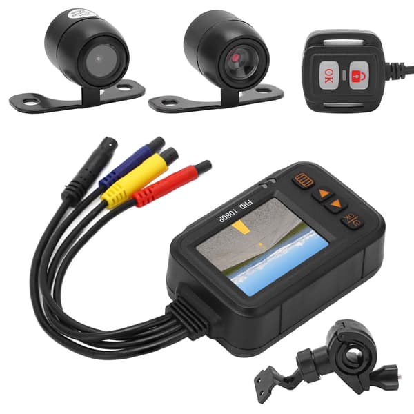 Motorcycle Dash Cam Front Rear Dual Camera 2in Screen 1080P 720P Waterproof