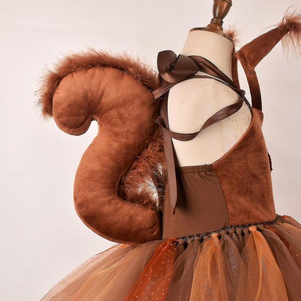 Squirrel Children's Dress - Dyre Rollespill Kostyme For Barn 3-4T