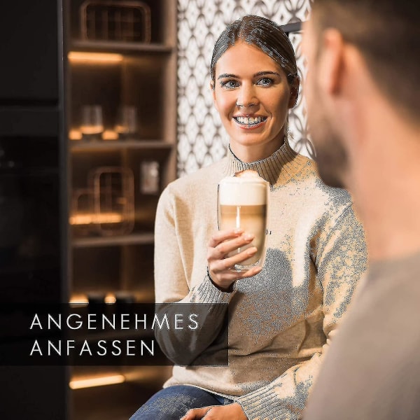 Design Latte Macchiato Glas (4 X 330ml) - Dobbelt-væggede Glas Fremstillet Af Borosilikatglas