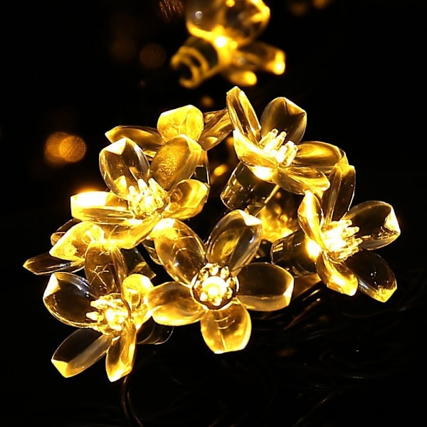 Silikon Fairy Lys til Julehjemmedekoration Kirsebærblomster Varme Farver Cherry Blossoms Warm Colors 1.5 m10lights 2 battery packs