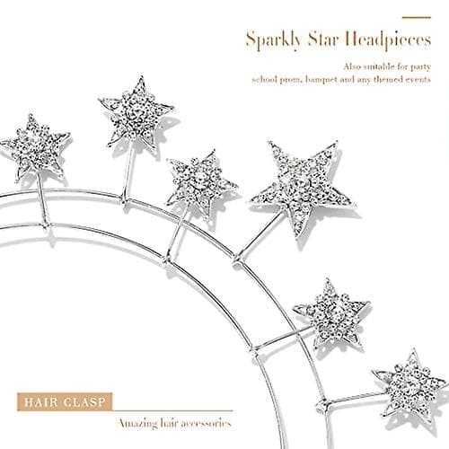 Rhinestone Stjerne Hodebånd, Glitter Hårbånd, brude Hodebånd Glitrende Stjerne Hodeplagg, brude Krystall Tiara, Krone Prinsesse Hårtilbehør