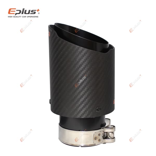 EPLUS Bil Matt Karbonfiber Lyddemper Eksosrør Lyddemper Munnstykke Universal Rett Rustfritt Svart For Akrapovic 67mm-89mm