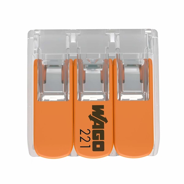 Wago 221-413 Kompakt kopplingsterminal, 3-stegs, 0,14-4 mm², förpackning med 50
