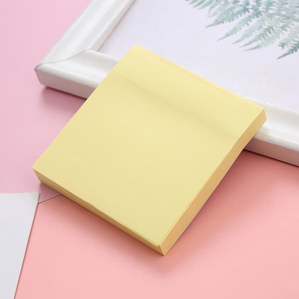 100 stk. Sticky Notes - Selvklæbende notesblokke farverige (gul)