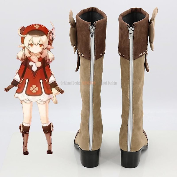 Genshin Impact Klee Animefigurer Sko Cosplay Sko Støvler Festkostyme Rekvisitt 36