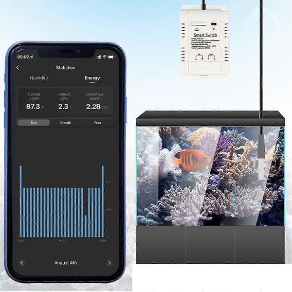Tuya Wifi 16A Smart Temperatur Bryter Strømovervåker hwy