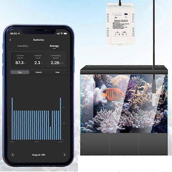 Tuya Wifi 16A Smart Temperatur Switch Strömmätare hwy