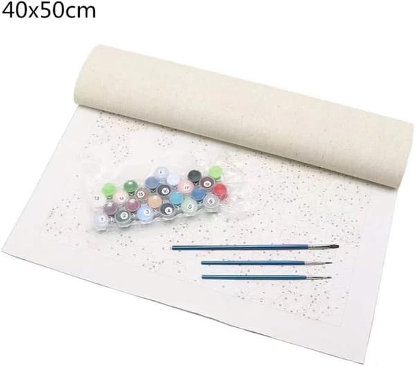 Måla efter siffror-kit 16 x 20 tum DIY akryl målning - Vår romantik