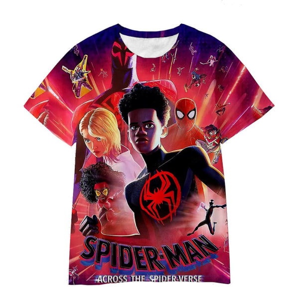 Børn Drenge Marvel Spider-man: Across The Spider-verse Kortærmet T-shirt Sommer Superhelte Spiderman Casual Tee Shirts Toppe B 8-9Years