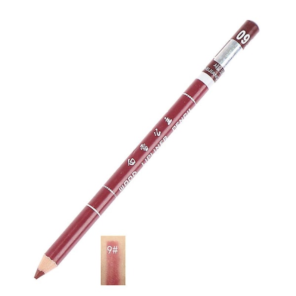 1 stk Professional Wood Lip Liner Vandtæt Lady Long Lasting Lip Liner blyant N9