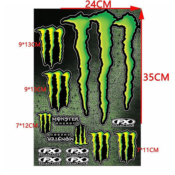 Racingbil Motorsykkel Monster Energy Klistremerker Hjelm Dekaler For Yamaha Honda Kawasaki Suzuki Large Ghost Claw 8