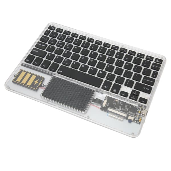 Trådløst Bluetooth-tastatur Multifunksjonelt akryltastatur for Windows for Android for IOS Svart 0.3