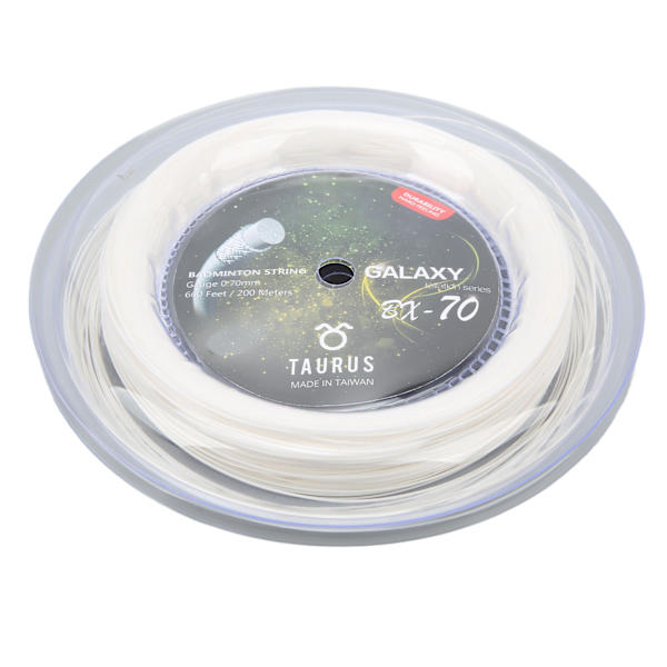 POWERTI BX70 Badminton Racket Strings High Elastic Nylon Badminton Racket String 0.7mm Badminton String 200m Roll White