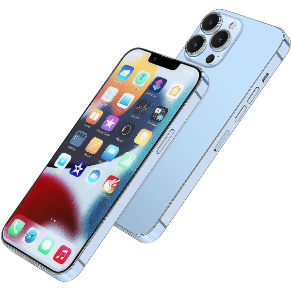 [full metallisk] Dummy Phone Display Modell kompatibel med Apple Iphone 13 Pro Max Icke-fungerande uppgraderad metallram 13Pro Max Blue Color Screen