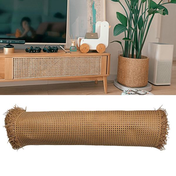 Naievear 1 Rull Imitert Rattan-nett Burrfri Sterk DIY Fletting Møbler Dekorprosjekter Mesh Cane Nett For Daglig Liv 35cm