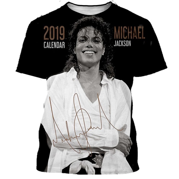 Michael Jackson T-paita Miehet Naiset Muoti Casual 3D- printed T-paidat Harajuku Style Ylisuuri T-paita Hip Hop Streetwear Topit 3 XL