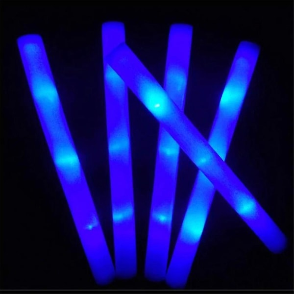 12/15/30/60 st Led Glow Sticks Bulk Färgglad Rgb Glow Foam Stick Cheer Tube Mörk Ljus För Xmas Födelsedag Bröllopsfest Tillbehör 30pcs Blue
