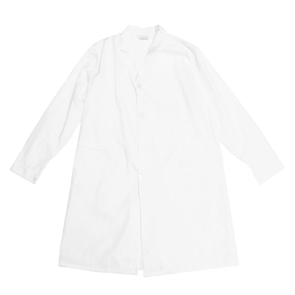 Hvit frakk Lege sykepleier Langermet frakk Apotek Frakk Sykehusarbeidsdress - størrelse Xl (mannlig stil)