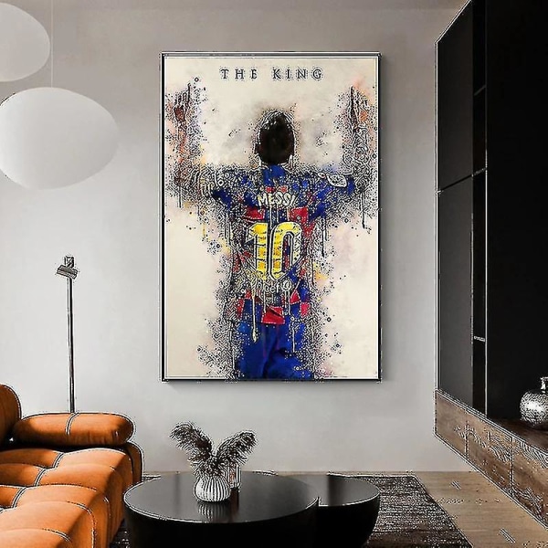 Messi Fotballstjerne Omkringplakat Veggmaleri Soveromsdekorasjon Korridor Veranda Veggdekorasjon Maleri 30*40cm