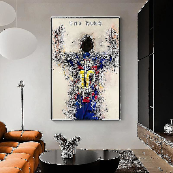 Messi Jalkapallotähti Ympäröivä Posteritaulu Makuuhuoneen Koristekäytävä Veranta Seinäkoriste Maalaus 20*30cm