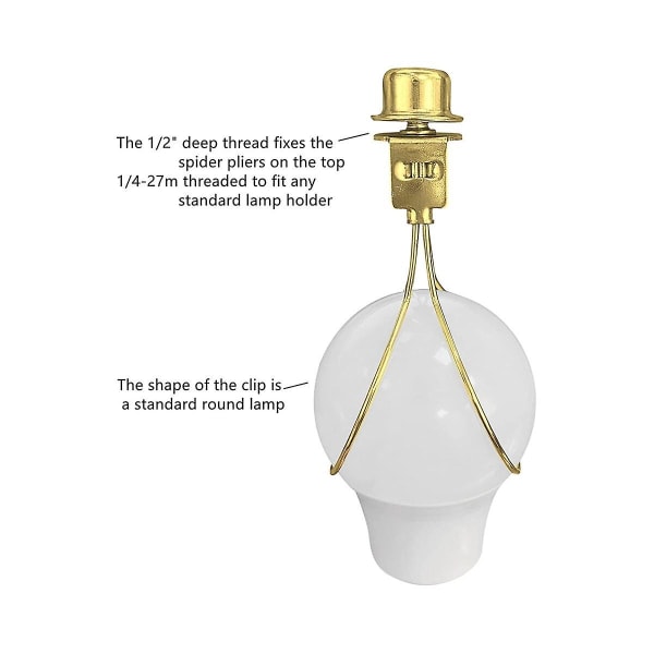 Adaptersats för lampskärm Harphållare inkluderar slutstycke och lampskärmar som håller lampskärmen hård