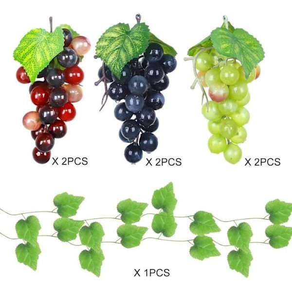 Artificial Grape Decorations Realistic Simulated Grapes Plastic Grape Cluster Decorative Grapes Grape Skewers