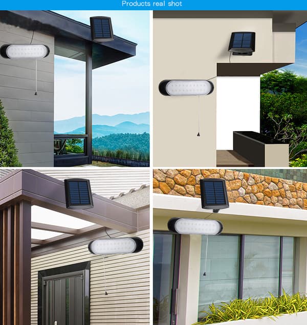 Solar lampa för väggmontering, split-typ med dragtråd för trädgården