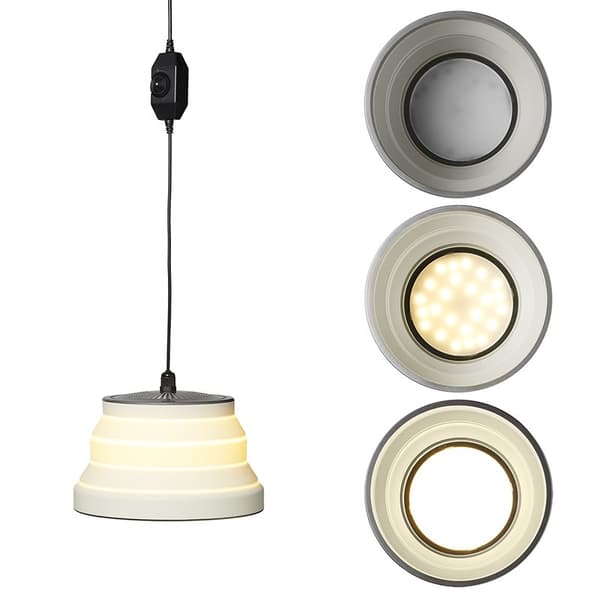 Hanging LED lamp foldable silicone white Ø25cm 664