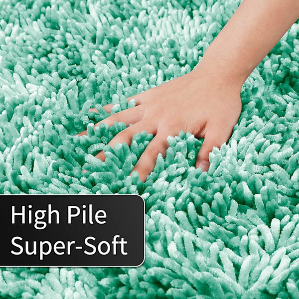Premium Badrumsmatta Halksäker Fluffig Badmatta, Otroligt Mjuk Bekväm, Extra Tjock Green 40x120cm