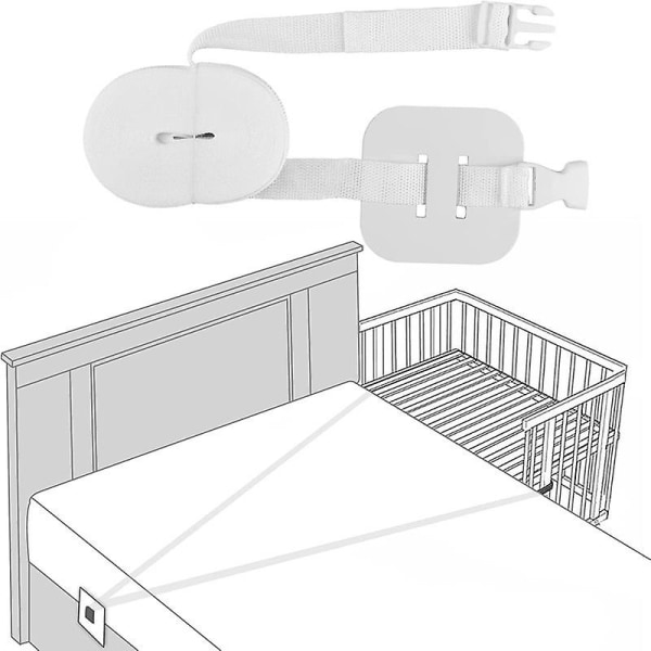 6m Samsovsängsrem, Justerbar Spjälsängsrem Sängsida Fäste Vit Rem För Sängkläder Boxfjäder Säng