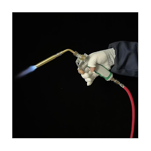 Professionel Dobbelt-Switch Lommelygte Loddebrænder Til Propan Gas 1.6m Slange Tænding Gasflamme Lodning