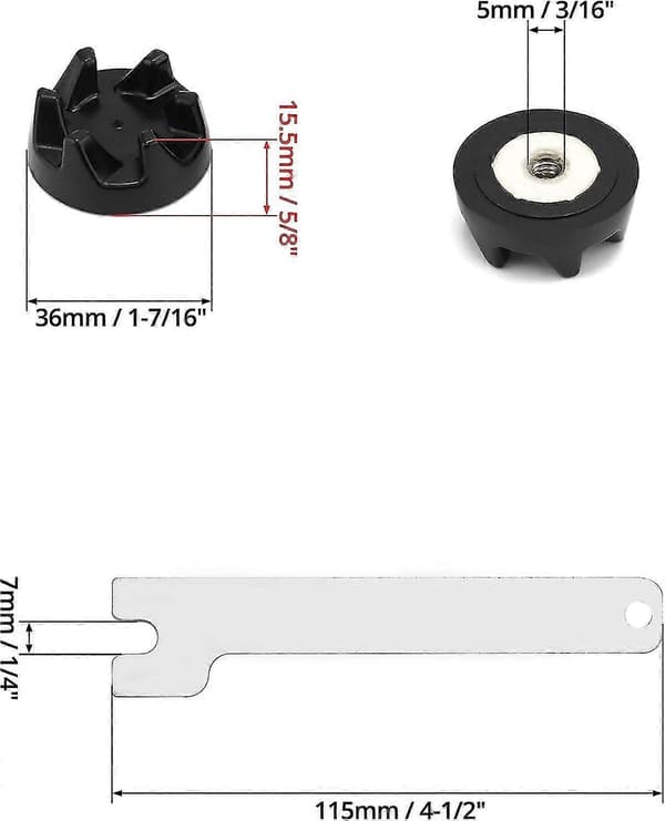 3 pcs Coupling 9704230 Compatible with Kitchenaid Ksb52/ksb5/5ksb52/5ksb5, Kitchenaid spare parts with removal tool