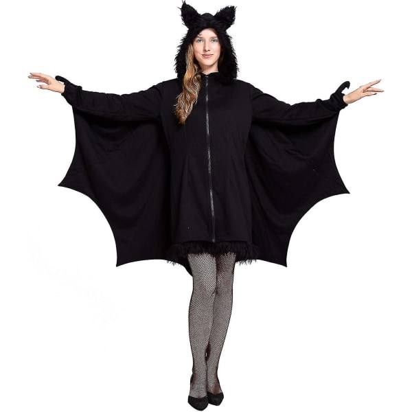 Naisten halloween-asu, kotoisa musta Animal Adult Cosplay -vetoketjumekko S