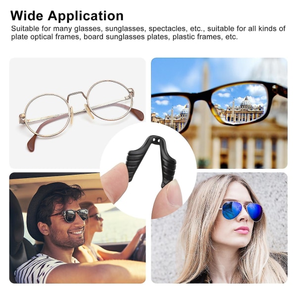 4 st Glasögon näskuddar, Stick on anti-slip mjuk silikon glasögon näskuddar,  glasögon näskuddar för solglasögon, svart ea92 | Fyndiq