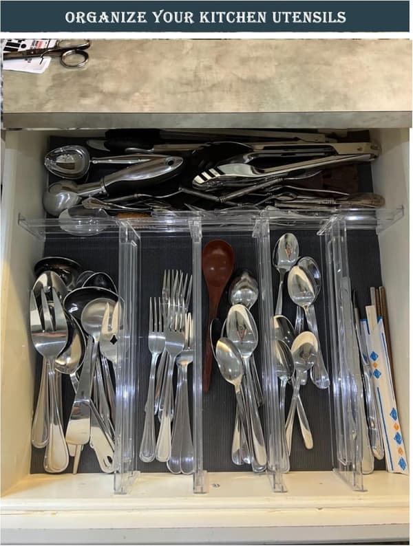 Drawer Dividers, 8 Pieces, Adjustable Extendable Plastic Organizer, Transparent