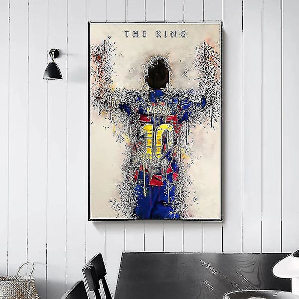 Messi Jalkapallotähti Ympäröivä Posteritaulu Makuuhuoneen Koristekäytävä Veranta Seinäkoriste Maalaus 20*30cm