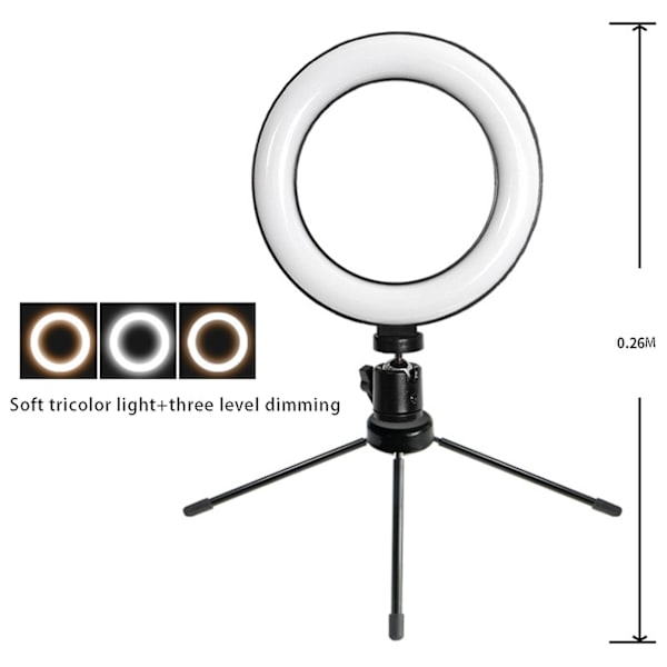 LED-ljusring med stativ, skrivbordslampa, LED-ljusring med stativ för fotografering och videoinspelning