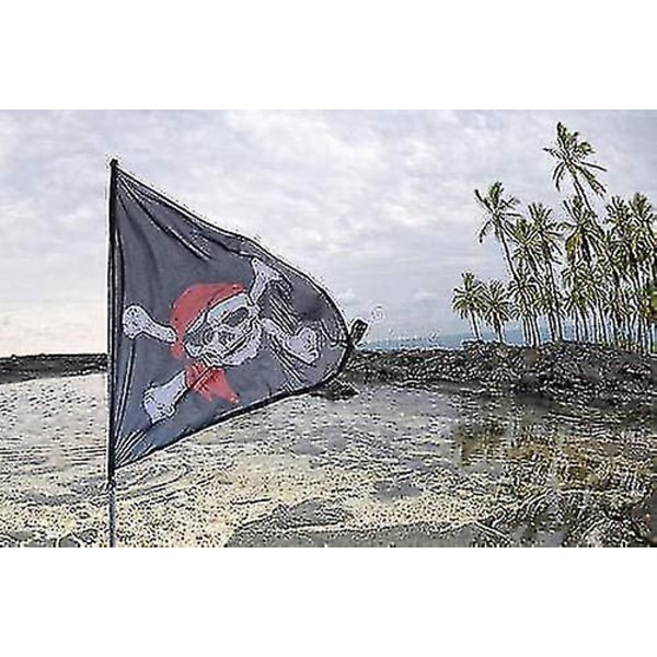 Piratflag til udendørs og piratfester (2 stk, sort + rød)