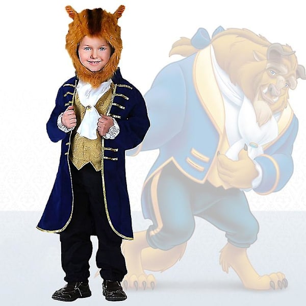 2-9-vuotiaiden lasten Kaunotar ja Hirviö Halloween-asu, Hirviöprinssi-pukeutumispuku XS