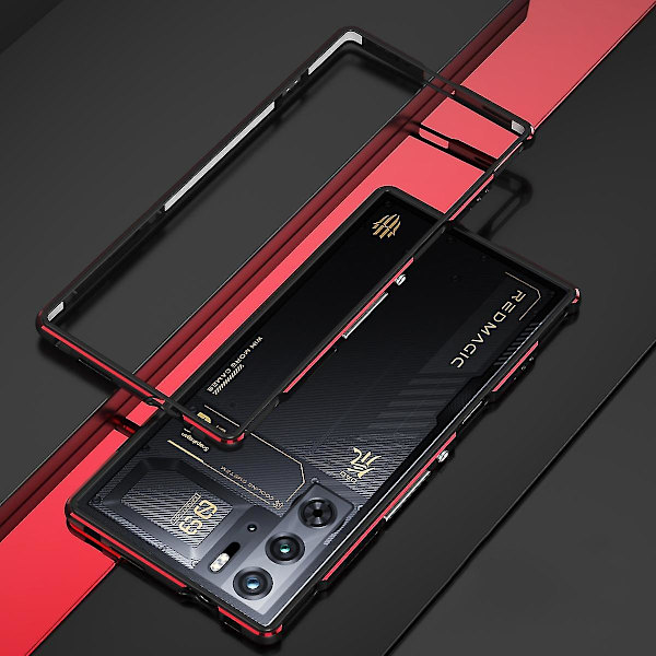 Metallrammeveske for ZTE Nubia Red Magic 9 Pro/9 Pro+ Black Red