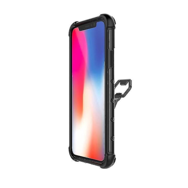 For Iphone X / Xs Påfugl Stil PC + TPU Beskyttende Etui Med Flaskeåpner (Svart)