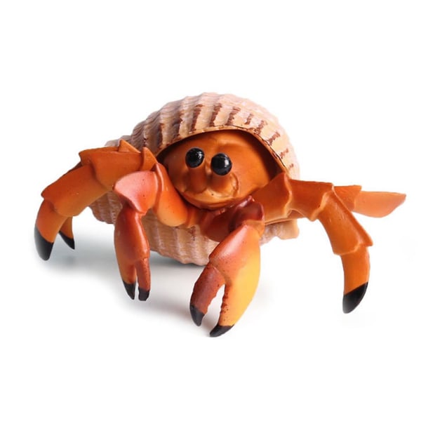 Haloppe Simulering Eremitkrabbe Marinedyr PVC Model Desktop Decor Uddannelse Børnelegetøj Yellow Hermit Crab