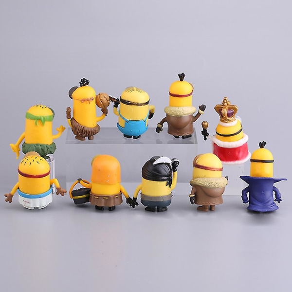 10 stk Pvc til børn Mini sød figurlegetøj Fødselsdagsgave Minions Modeller Kageindretning Ny