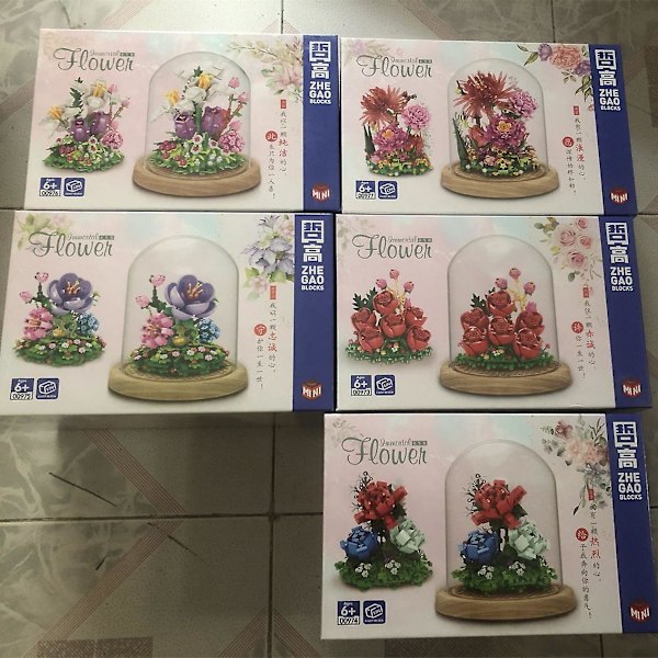 2022 Urban Creative Odödliga Blommor Sukkulenter Mni Byggklossar Byggklossar Diy Moc Montering Leksak Flickpresent