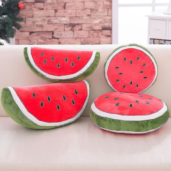 Søt vannmelonklemmende pute Komfortabel og håndfølende gave til juledagen 30cm Semicircle