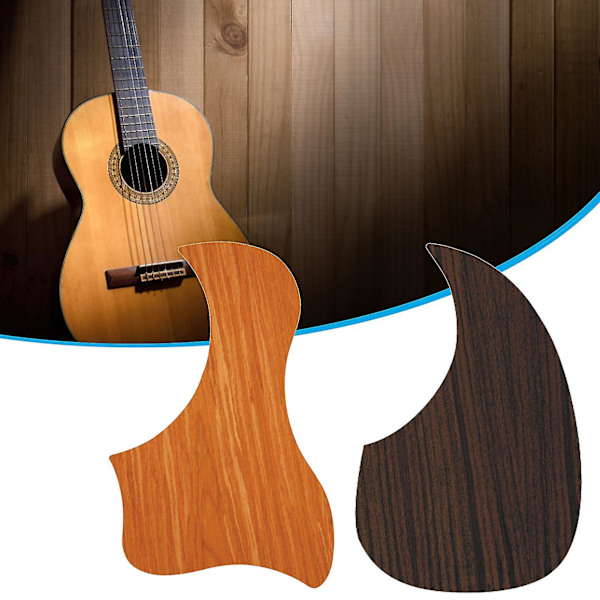 Farfi Gitarr Pickguard Självhäftande Repskydd Ersättning Valnöt Träkorn Vattenformad Folk Gitarr Skydd Repskydd För Gitarrist A