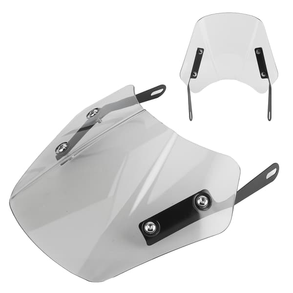 Universal Motorcycle Windshield Wind Deflector Screen with Mounting Bracket for 5-7 inch Grey