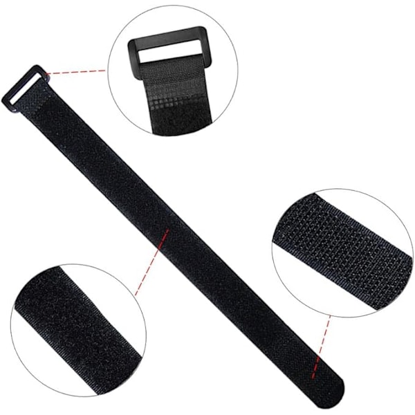 Premium sort Velcro-kabel sæt, alsidigt Velcro sort Black set3