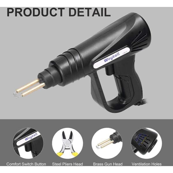 Portable 70W Welding Machine Panel Crack Repair Kit for Plastic. Hot Thermal Stapler. Plastic Hole Repair Tool Kit with 4 Boxes.