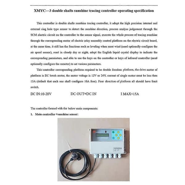 Solar Tracker Dual Axis Controller Sol Automatisk Sporingssystem To-Frihedsgrads Platform T White  Black